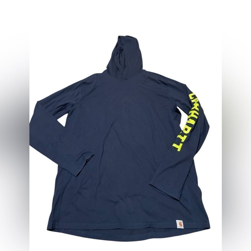 Carhartt Force Relaxed Fit Hooded Pullover Shirt Blue TK5481-M Men's Sz  Lg Tall